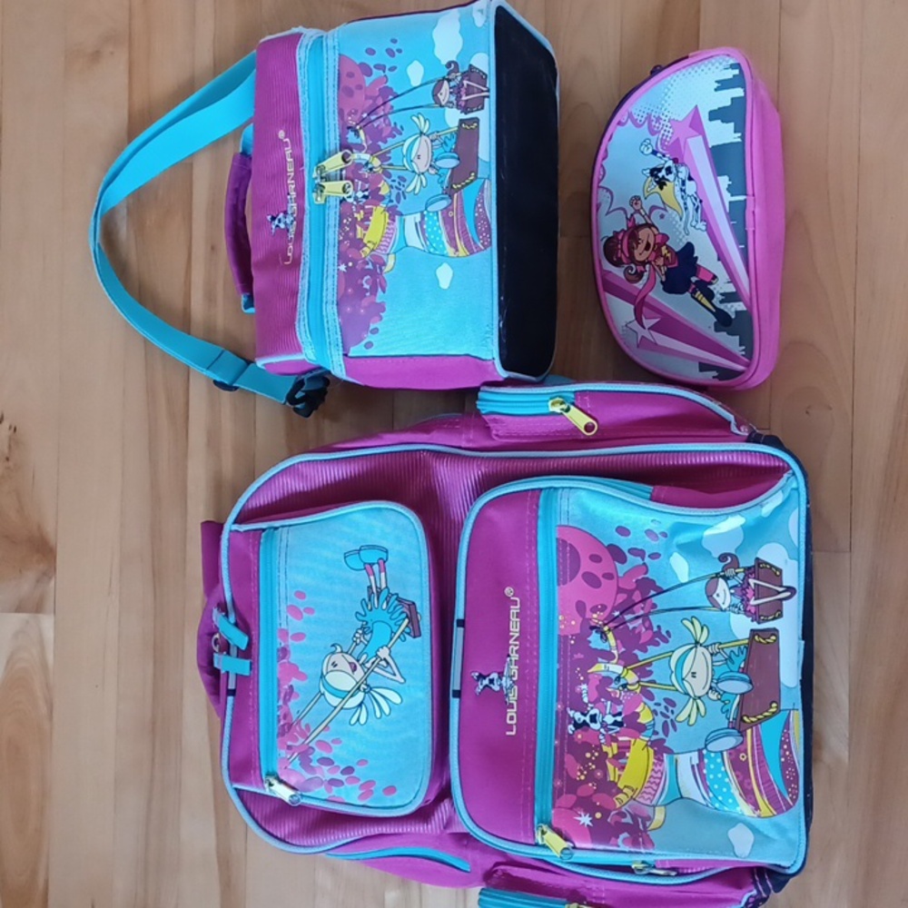 Louis Garneau Set of schoo bag , lunch box, and pencil case, recommanded by Chir